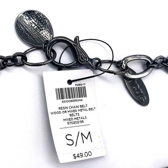 $50 NWT CHICO'S Resin Chain Belt Size Small/Medium - Picture 4 of 5